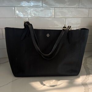 Tory Burch Black Tote with Gold Accents